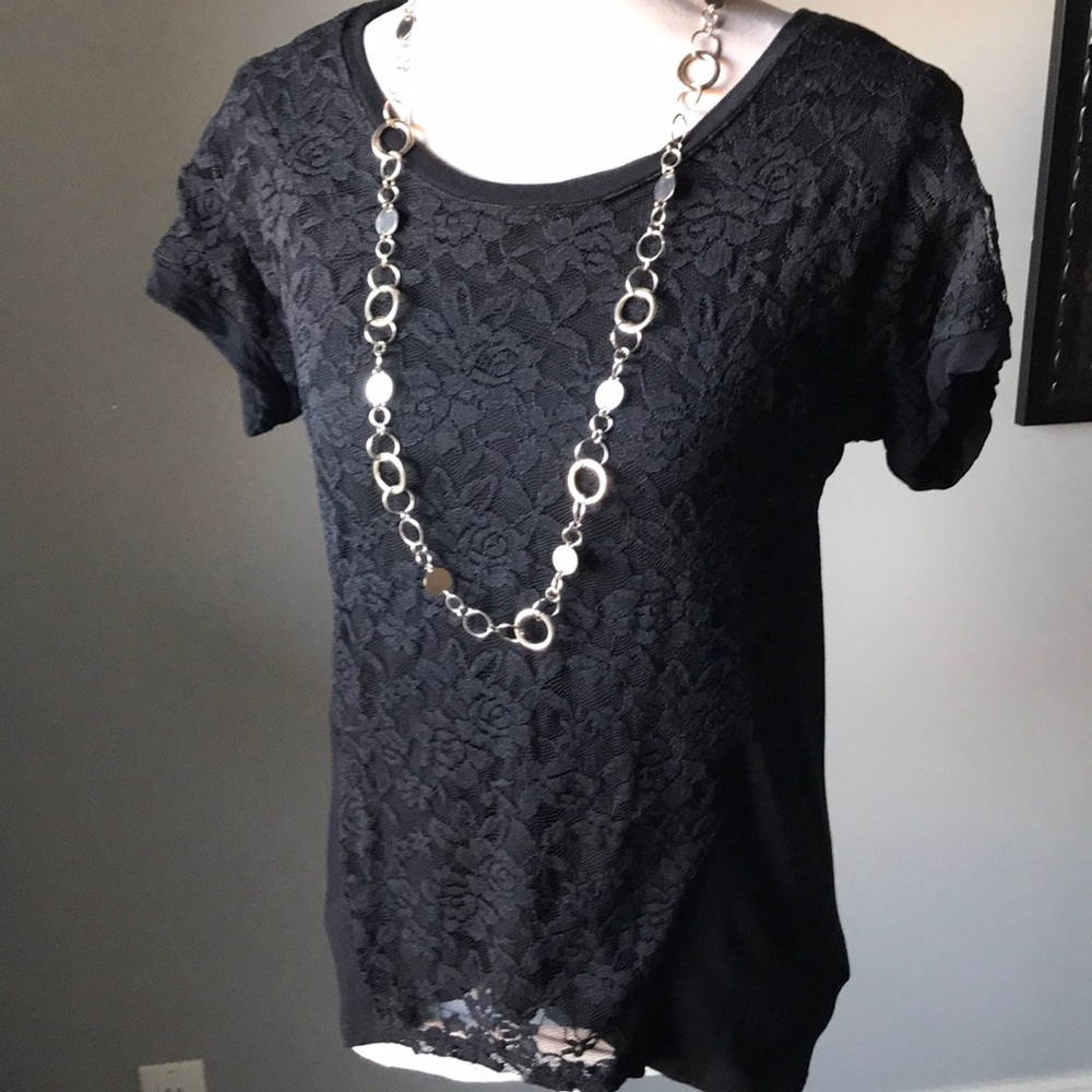 Black lace top.